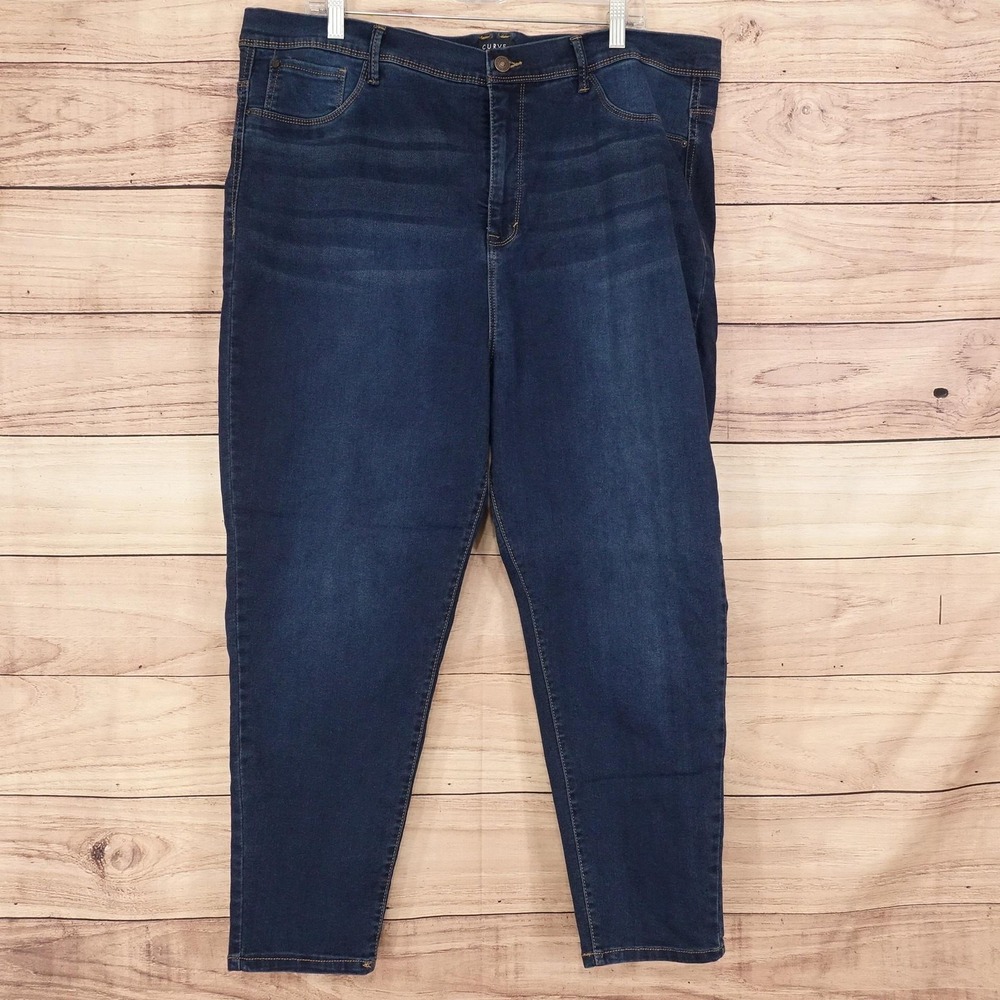 Curve Appeal High Rise Jegging Jeans Womens 24W Blue Wash Stretch 41x26 Denim